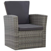 vidaXL Set Divani da Giardino 4 pz con Cuscini Salotto da Esterno Salottino per Patio Arredo da Esterni Arredamento Giardino in Polyrattan Grigio