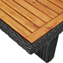 Qnotici Tavolo da Pranzo da Giardino Tavolo da Campeggio Tavolo da Buffet Tavolo da Festa tavolino da Giardino 200x100x74 cm polyrattan Nero