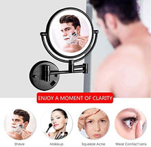 WZDD Specchio da Trucco da Parete, Specchio Trucco con Luce LED E Ingrandimento 1x / 5X, Ingranditore Specchio Cosmetico con Rotazione a 360 ° - Cromato