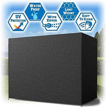 Telo copritavolo da Esterno Patio Mobili di Protezione Covers da Giardino in Rattan Copertura Mobili Rattan Oscillazione Antivento Impermeabile Pioggia Neve Polvere Antivento Anti-UV (Nero / 87"* 49"