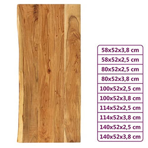 vidaXL Legno Massello di Acacia Piano per Lavabo Bagno Ripiano per Lavello Rustico Mensola per Lavandino Accessori per Bagno 140x55x2,5 cm