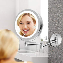 Specchio cosmetico a LED Specchio da Bagno a LED USB Ricarica 10 Volte ingrandimento 360 ° Angolo di Rotazione Pieghevole Design Touch Control 2 Facce dello Specchio