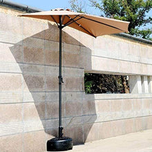 XNJJ Outdoor di Protezione Ombrellone, 9-Piede semicircolare Ombrellone con 5 Rib manovelle (con 5 Rib pedivelle) for di Mercato Tabella Sdraio 9.8 (Color : Khaki)