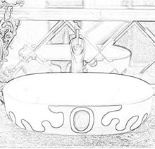 FTFTO Accessori per la casa Toilette da Bagno Lavabo da Bagno Ovale su Tavolo in Ceramica per Uso Domestico Balcone Lavanderia Lavabo da Bagno per Piscina 59X50x15cm Decorazione Domestica