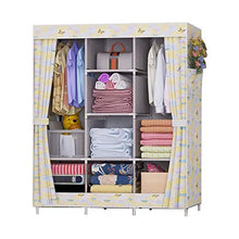 jooe Grande Armadio in Tela di Stoccaggio Vestiti Appesi Scaffali in Metallo Assemblaggio Portatile Camera da Letto Casa in Affitto,B