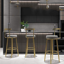 XuQinQin Sedie Cotone e Lino Bar Stool con Schienale Altezza Bar Chair Casa Bar Sgabelli da Cucina con pedana morbide Coppe Imbottite sgabelli da Bar (Size : Medium)