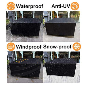 HUACHENG Copridivano Nero per Esterni Mobili da Giardino per Patio Coprisedili Impermeabili Coprisedili per Neve da Pioggia per Divano da Tavolo Sedia Antipolvere Copertura-Nero, 180X150X80CM