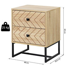 HOMCOM Cassettiera con 2 Cassetti Motivo a Onde Stile Vintage Design Scandinavo Combinazione di MDF e di Pannello Truciolare 48x39.5x60cm