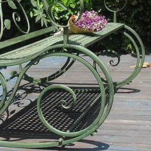 45in doppia panca per esterni panchina per il tempo libero da terrazza, doppia seduta in metallo retrò mobili da giardino sedia a dondolo, sedia da portico resistente alle intemperie per mobili da