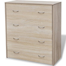 Festnight Assettiera Comò 4 Cassetti in Legno 60 x 30,5 x 71 cm Colore Quercia