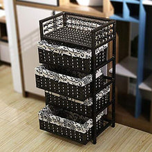 MAHFEI-Cestini Portaoggetti, Stile Country Cassettiera in Rattan Tessitura A Mano Comodino da Pavimento Armadio per Bambini Stabile E Durevole Organizza La Cassettiera