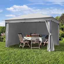 Gazebo da Giardino 3x4 m con Telo Impermeabile da ca. 180g/m² - 4 pareti Laterali Grigio Chiaro