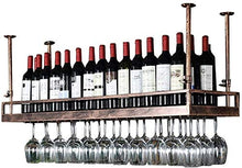 OLDJTK Wine Rack soffitto Wine Rack |Attaccatura del Supporto di Wine Glass |Vintage Wine Bottle Holder |Rustico Muro Montato Porta Vino |Altezza Regolabile