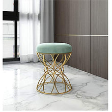 EXCLVEA Sedile per Trucco per Camera da Letto Vanity Sgabello Tondo Mid-Century Modern ottomano poggiapiedi Side Table Rimovibile Metallo Leg Design (Colore, Dimensione : 38x45cm)