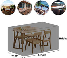 Copertura per mobili da giardino, impermeabile, 126 x 126 x 74 cm, copertura rettangolare per tavolo da cortile, copertura in rattan resistente allo strappo in tessuto Oxford