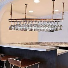 JHGJBJ Bicchiere di Vino Hanging Titolare-Marrone, Ferro Soffitto Appeso Porta Bicchiere di Vino for La Casa/Cucina/Bar, Altezza Regolabile: 30-60 Cm (Size : 90x35cm)