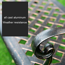 Panca per terrazza da giardino per esterni panchine in metallo, sedia con struttura in alluminio pressofuso panchina antica, sedile doppio balcone con schienale e braccioli, panca per decorazione