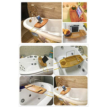 Vasca da Bagno Caddy, Smartphone Bicchiere di Vino Scanalatura Vasca da Bagno Vassoio Struttura Telescopica in Acciaio Inox, Adatto per La Maggior Parte delle Dimensioni Vasca, può Allungare 75-92cm