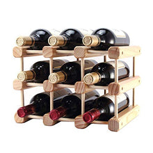 Elegante Scaffale per Vino da Banco Portabottiglie in Legno da Appoggio con Portabottiglie da Appoggio in Legno, HJJ, 9 bottiglie