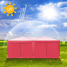 3x6 M Gazebo da Giardino Impermeabile Pieghevole Tendone Giardino con 4 Laterali - Antipioggia - Resistente ai Raggi UV (Rosso- 3x6 M)