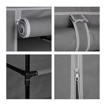 Relaxdays Armadio in Tessuto, con Asta per Abiti e 5 Ripiani, Pieghevole, Cerniera Zip, HLP: 161x105,5x45cm, Antracite, Vello, Ferro, plastica, 1 pz