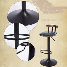Sedia da Pranzo con Sgabello Posteriore Alto,Pu Leather Round Bar Stool Rest Height Regolabile Swivel Pub Sedia Home Kitchen Bar Sgabello con Footrest