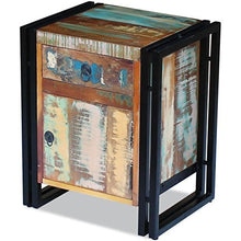 Festnight Comodino Camera da Letto stile Vintage in Legno Massello Anticato con Cassetto