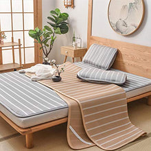 Nileco Estate Stuoia Sonno,Pieghevole Stuoia di Raffreddamento Lavabile Coprimaterasso con Federa Aria Condizionata Mat Dormire Coprimaterasso-Grigio Chiaro 120x200cm(47x79inch)