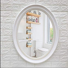 AJH Specchi da Bagno Specchio da Parete Specchio per Trucco da Trucco Specchio da Bagno a Parete Specchio da Bagno Ovale con Cornice in ABS Specchio Decorativo impermeabi