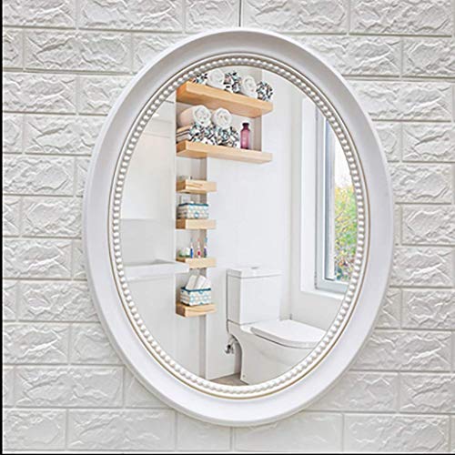 AJH Specchi da Bagno Specchio da Parete Specchio per Trucco da Trucco Specchio da Bagno a Parete Specchio da Bagno Ovale con Cornice in ABS Specchio Decorativo impermeabi