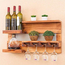 Portabottiglie Da Parete In Legno Naturale Multifunzione Mensola Portaoggetti Da Appendere A Parete Portabottiglie E Bicchieri Da Vino Appendiabiti A Testa In Giù Scaffale Per Tazze Decorazione Da Pa