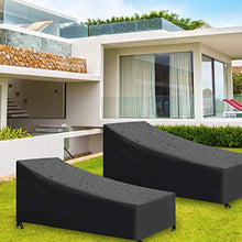 Set di 2 coprisedia da giardino, copertura impermeabile, antivento e resistente ai raggi UV, in tessuto Oxford per lettino da sole, sedia a sdraio, sedia a sdraio, sdraio (200 x 75 x 40/70 cm)