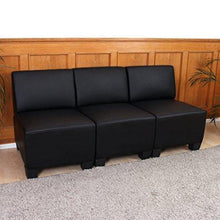 Sistema modulare Lione N71 salotto ecopelle divano 3 posti senza braccioli ~ nero - Arredi Casa