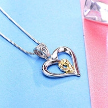 Baoxiaohed Collana in Argento Sterling, Collana Cuore in Stile Moda Argento Sterling 925, Adatta per La Festa della Mamma, Regali di Anniversario E Regali di Compleanno