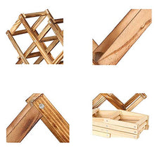 Reuvv in Legno Rastrelliera per Vino 3/6/10 Portabottiglie Pieghevole Ripiani Creativo Autoportante Rustico Organizer Mensola Esposizione - 10 Bottiglie