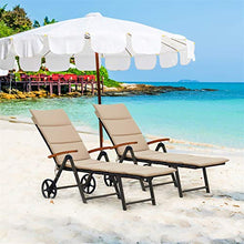 KJGHJ Sedia pieghevole per piscina all'aperto in alluminio rattan sedia reclinabile con ruote