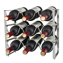 MFLASMF Portabottiglie impilabile, portabottiglie da appoggio - Scaffale in Stile Classico per Bar, Cantina per Vini, Cantina, armadietto, dispensa - Metallo (Argento)