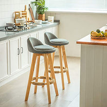 Sgabelli da bar, sedia per uso domestico in legno massello, con schienale, poggiapiedi in legno e comodo sedile imbottito, sgabello da cucina girevole a 360 °, multicolore ( Color : Grass Yellow 1 )