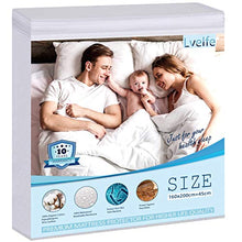 Lvelfe Coprimaterasso impermeabile, 160 x 200 cm, 100% cotone biologico, impermeabile, antiacaro, traspirante, protezione impermeabile