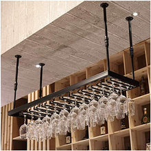 Soffitto Elegante Semplicità Industriale Retrò Bicchiere da Vino Elegante Semplicità Rack Ferro Metallo Display Creativo Invertito Alto Vetro Rack Bar Ristorante Cucina Galleggiante Portabottiglie Su