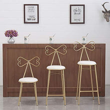 YS Sedia Sgabello da Bar Sedile da Bar, Creativo Iron Art Nordic High Butterfly Knot Schienale Cuscino in Spugna da Pranzo con Poggiapiedi Modern Restaurant Pub Counter,75 cm