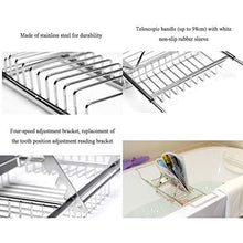 AnnYGJ Metallo Vassoio di Vasca da Bagno, Bagno Rilassante Posto iPad Mensola Mensole in Vetro per L'hotel Domestico Rack Bagno, Mensole Telescopiche 63.5-98cm