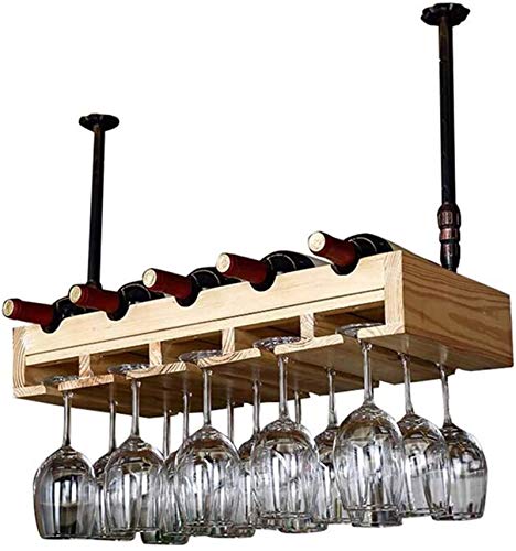 Classico, scaffale da bar a soffitto, per vino, da parete, porta bottiglie e vetro, decorazione per la casa e la cucina | Multi funzione