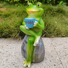 NULINULI Ornamenti della Statua del Giardino della Rana, Statua della Rana Verde Creativa 3D, Rana Seduta sulla Statua di Pietra, Ornamenti della Resina A