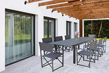 Tavolo da giardino esterno in alluminio di design colore antracite (220/280 x 100)