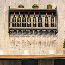 Armadietto del Vino Scaffale da Cucina Organizzazione Scaffale Industriale a Muro Loft Retro Ferro Metallo Scaffale per Vino, Bottiglia di Vino | Scaffale per Calice Portabottiglie Portabott