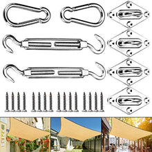 JOYUE Kit di Fissaggio Tenda a Vela 40 Pezzi Kit di Fissaggio e Installazione in Acciaio Inox per Tenda da Sole Rettangolare e Quadrata