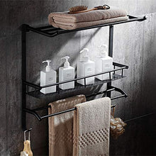 Portasciugamani Bagno A Parete Gancio Pugno Spazio Alluminio Retro Nero Piega attività 50cm