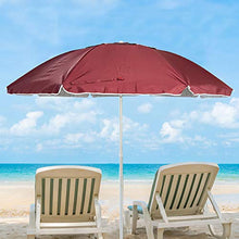 Ombrellone da Spiaggia, Giardino Ø 220 cm - Antivento con Custodia - Tessuto protezione dai raggi uvA-uvB - Monocolore Rosso