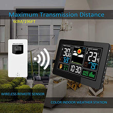 Kalawen Stazione Meteo Automatica Digitale Wireless Meteorologica con Ampio Schermo LCD Display Sveglia Tempo Data Temperatura umidità Previsioni Meteo con Sensore Esterno Wireless